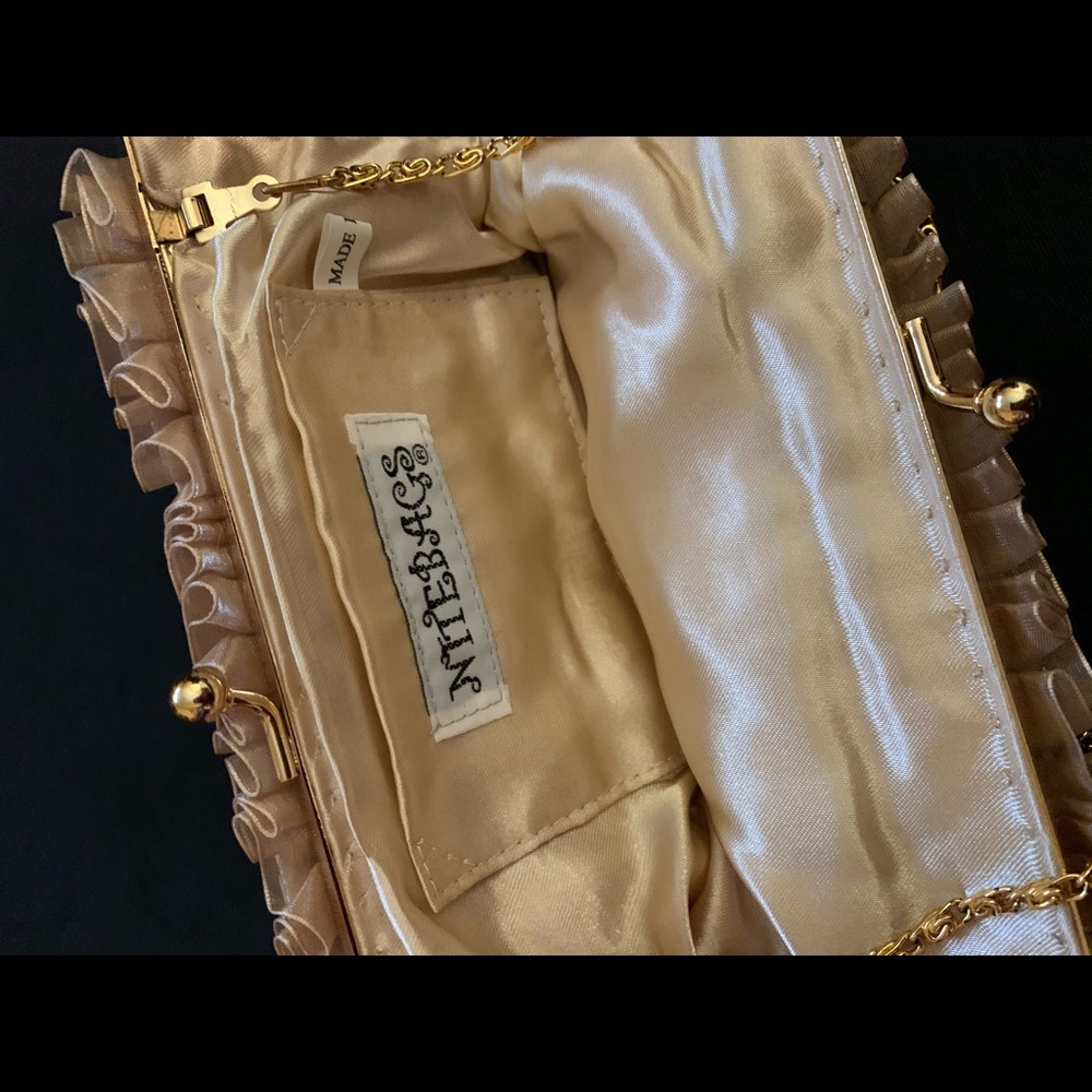 Beige (Champagne) Silk Evening Purse - Picture 5 of 5